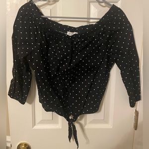 Over shoulder H&M polka dot top